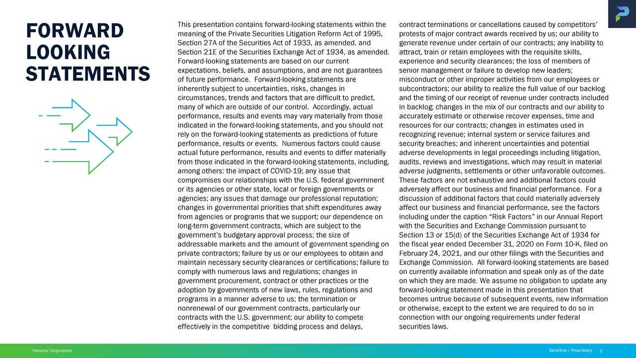 This presentation contains forward-looking statements within thecontract terminations or cancellations caused by competitors’