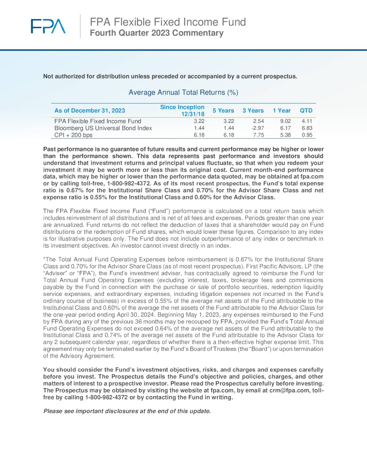 FPA Flexible Fixed Income Fund