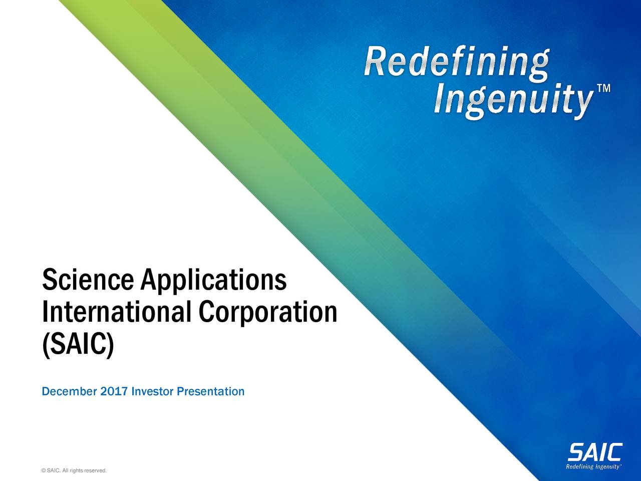 Science Applications International Corporation 2018 Q3 Results