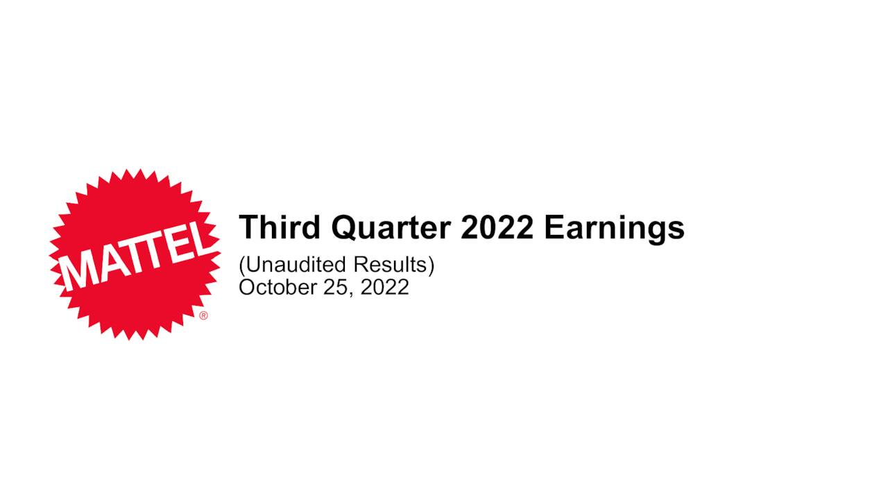 Mattel, Inc. 2022 Q3 Results Earnings Call Presentation (NASDAQMAT
